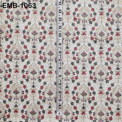 Indian Embroidery Fabric by the yard Embroidered Wedding Costumes Fabric Regency Reticules Victorian Handbags Marie Antoinette Junk Journals