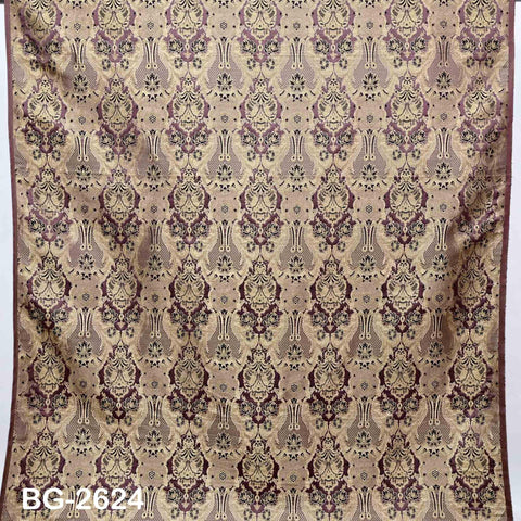 Mauve Banarasi Brocade Fabric by Yard, Blended Silk Dress Material, Sewing, Home Décor