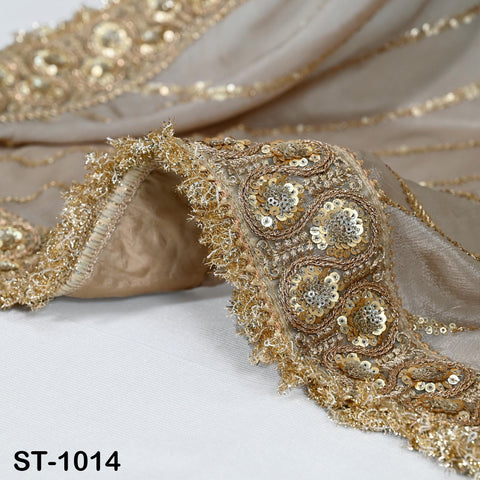 Beige Dupatta Women Chiffon Bridal Veil Handmade Wedding lehenga Heavy Chunni Gota Patti Sequin Scarf Indian Dress Gift Her Bridesmaid