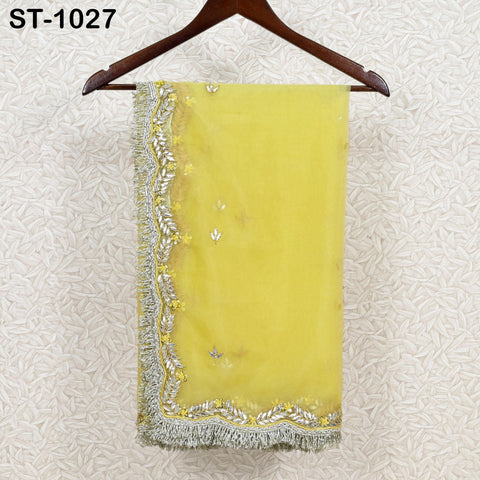 Gotta Patti Dupatta Hand Embroidery Organza Custom Designer Bridal Wedding Lehenga Women Chunni Veil Scarf Crafting Dress Gifts for Wife