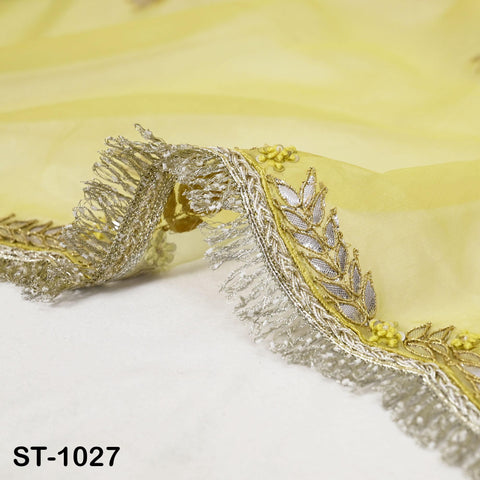 Gotta Patti Dupatta Hand Embroidery Organza Custom Designer Bridal Wedding Lehenga Women Chunni Veil Scarf Crafting Dress Gifts for Wife