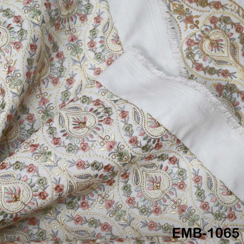 Indian Embroidery Fabric by the yard Embroidered Wedding Costumes Fabric Regency Reticules Victorian Handbags Marie Antoinette Junk Journals