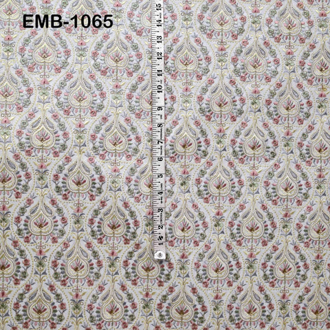 Indian Embroidery Fabric by the yard Embroidered Wedding Costumes Fabric Regency Reticules Victorian Handbags Marie Antoinette Junk Journals