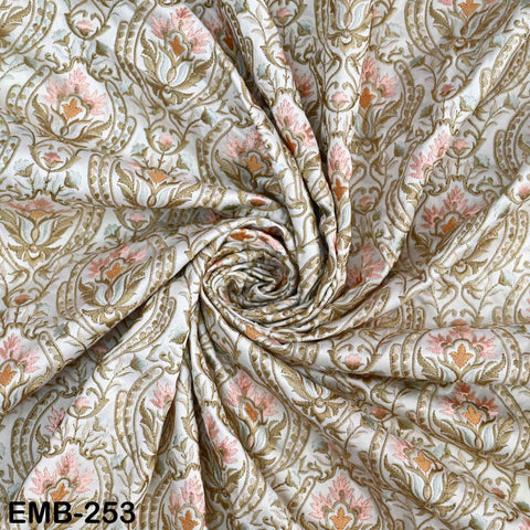 Embroidered Fabric by the yard Sewing DIY Crafting Indian Embroidery Wedding Dress Costumes Dolls Bags Cushion Covers Table Runners Blouses