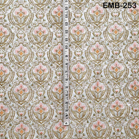 Embroidered Fabric by the yard Sewing DIY Crafting Indian Embroidery Wedding Dress Costumes Dolls Bags Cushion Covers Table Runners Blouses