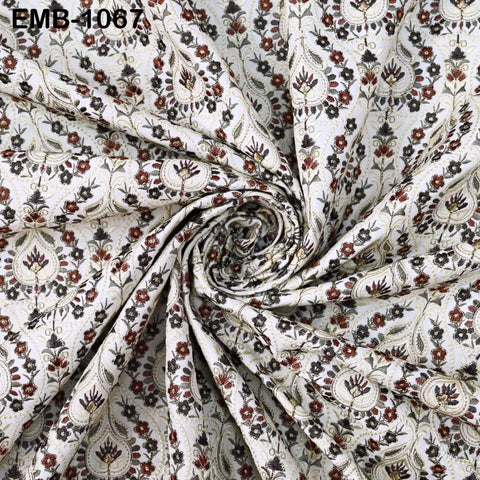 Indian Embroidery Fabric by the yard Embroidered Wedding Costumes Fabric Regency Reticules Victorian Handbags Marie Antoinette Junk Journals