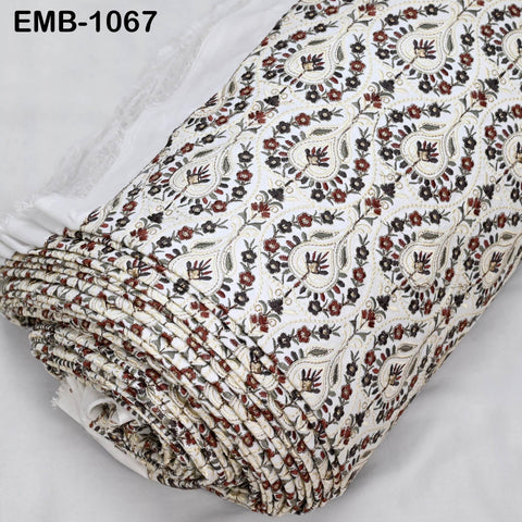 Indian Embroidery Fabric by the yard Embroidered Wedding Costumes Fabric Regency Reticules Victorian Handbags Marie Antoinette Junk Journals