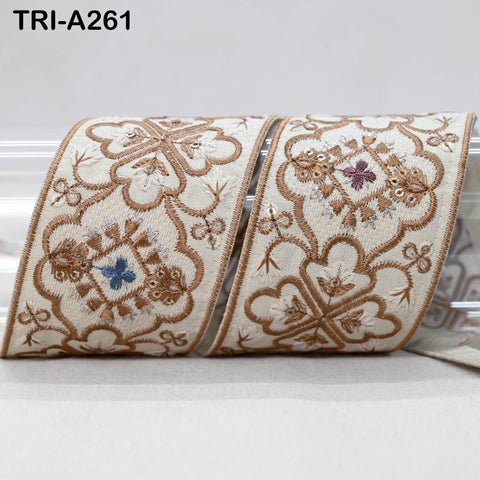 9 Yard Embroidery Fabric 6CM Trim Dresses Sewing Indian Embellishments DIY Crafting Wear Saree Sari Border Embroidered Ribbon Dress Costumes