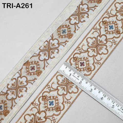 9 Yard Embroidery Fabric 6CM Trim Dresses Sewing Indian Embellishments DIY Crafting Wear Saree Sari Border Embroidered Ribbon Dress Costumes