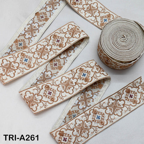 9 Yard Embroidery Fabric 6CM Trim Dresses Sewing Indian Embellishments DIY Crafting Wear Saree Sari Border Embroidered Ribbon Dress Costumes