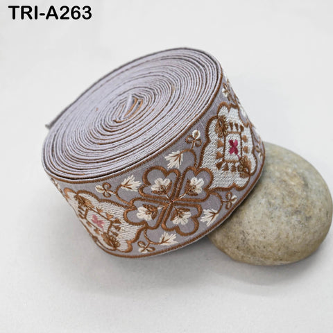 9 Yard Embroidery Fabric 6CM Trim Dresses Sewing Indian Embellishments DIY Crafting Wear Saree Sari Border Embroidered Ribbon Dress Costumes