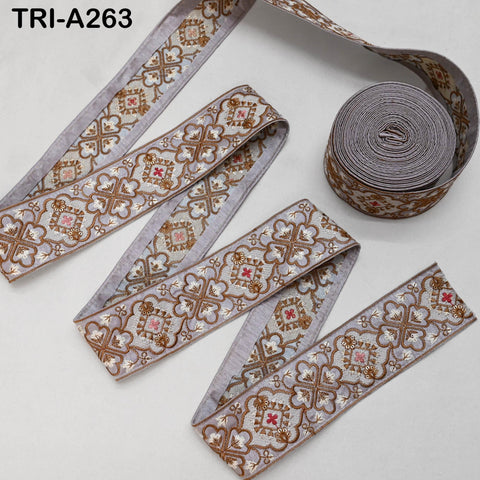 9 Yard Embroidery Fabric 6CM Trim Dresses Sewing Indian Embellishments DIY Crafting Wear Saree Sari Border Embroidered Ribbon Dress Costumes