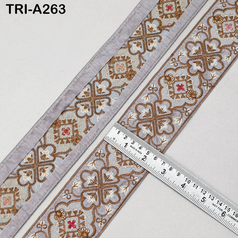 9 Yard Embroidery Fabric 6CM Trim Dresses Sewing Indian Embellishments DIY Crafting Wear Saree Sari Border Embroidered Ribbon Dress Costumes