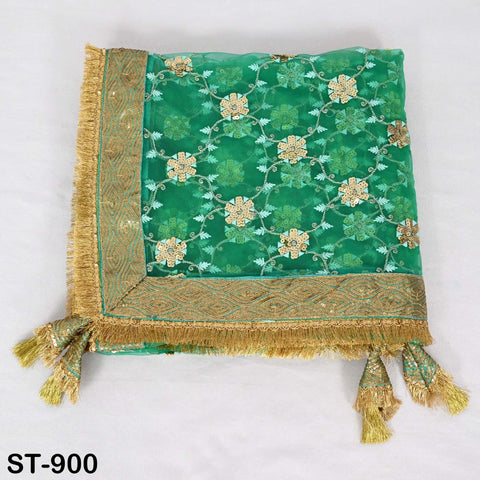 Green Net Women Party Wear Dupatta | Embroidered Indian Ethnic Wrap | Lehenga Dressup Stole | Evening Scarves, Occasion Dress Dupatta Gift
