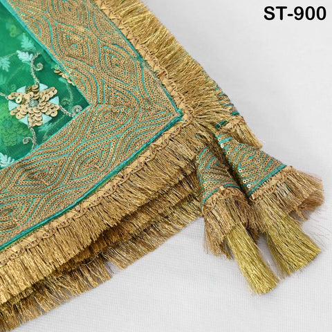 Green Net Women Party Wear Dupatta | Embroidered Indian Ethnic Wrap | Lehenga Dressup Stole | Evening Scarves, Occasion Dress Dupatta Gift