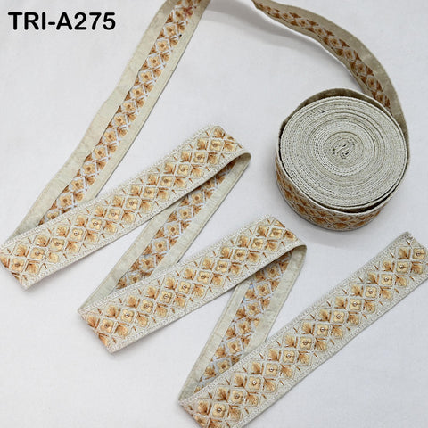 1 Meter Indian Embroidery Ribbons Fabric Trim Embellishments DIY Crafting Sewing Saree Indian Sari Border Embroidered Decorative Tapes 5cm