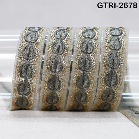 9 Yard 3cm Embroidery Ribbon for Kids Crafting Sewing Costumes Dog Collar Tote Bags, Lampshades, Holidays Decor Embroidered Embellishment