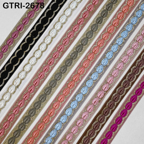 9 Yard 3cm Embroidery Ribbon for Kids Crafting Sewing Costumes Dog Collar Tote Bags, Lampshades, Holidays Decor Embroidered Embellishment