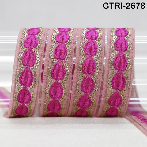 9 Yard 3cm Embroidery Ribbon for Kids Crafting Sewing Costumes Dog Collar Tote Bags, Lampshades, Holidays Decor Embroidered Embellishment
