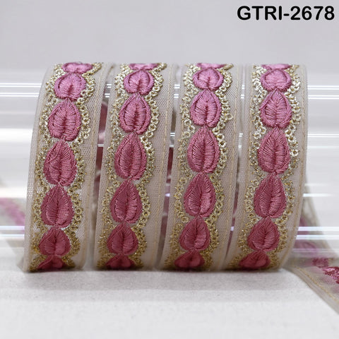 9 Yard 3cm Embroidery Ribbon for Kids Crafting Sewing Costumes Dog Collar Tote Bags, Lampshades, Holidays Decor Embroidered Embellishment