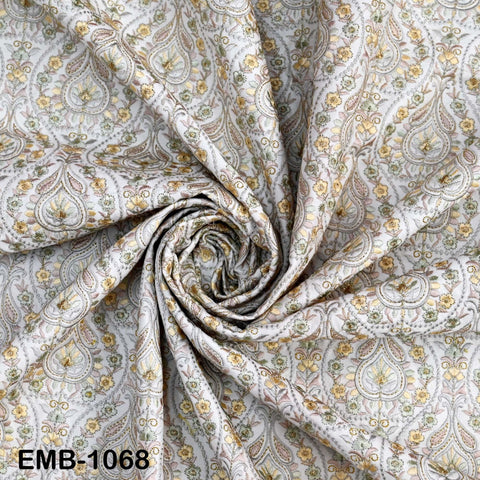 Indian Embroidery Fabric by the yard Embroidered Wedding Costumes Fabric Regency Reticules Victorian Handbags Marie Antoinette Junk Journals