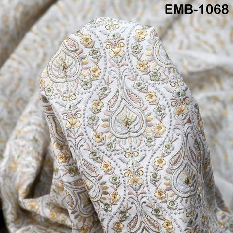 Indian Embroidery Fabric by the yard Embroidered Wedding Costumes Fabric Regency Reticules Victorian Handbags Marie Antoinette Junk Journals