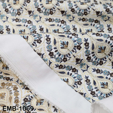 Indian Embroidery Fabric by the yard Embroidered Wedding Costumes Fabric Regency Reticules Victorian Handbags Marie Antoinette Junk Journals