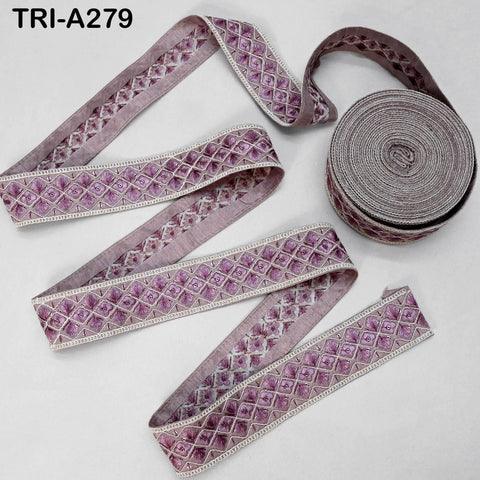 9 Yard Indian Embroidery Ribbons Fabric Trim Embellishments DIY Crafting Sewing Saree Indian Sari Border Embroidered Decorative Tapes 5cm