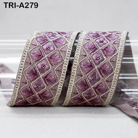 9 Yard Indian Embroidery Ribbons Fabric Trim Embellishments DIY Crafting Sewing Saree Indian Sari Border Embroidered Decorative Tapes 5cm