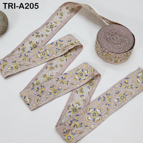 9 Yard Black Embroidery Ribbons 6cm Indian Sari Border Embroidered Crafting Sewing Tablecloth Lampshade making Home Decor Costumes Trimming