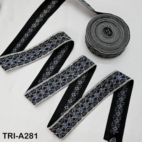 9 Yard Indian Embroidery Ribbons Fabric Trim Embellishments DIY Crafting Sewing Saree Indian Sari Border Embroidered Decorative Tapes 5cm