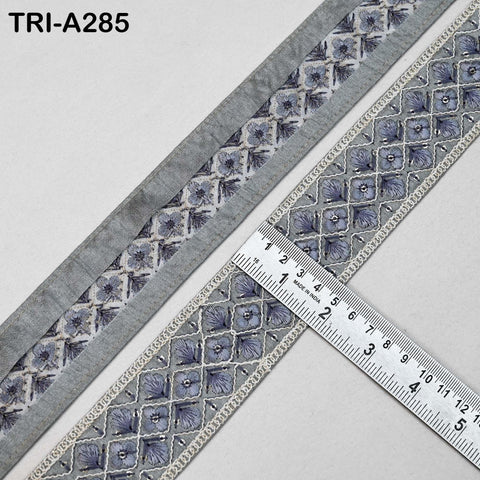 9 Yard Indian Embroidery Ribbons Fabric Trim Embellishments DIY Crafting Sewing Saree Indian Sari Border Embroidered Decorative Tapes 5cm