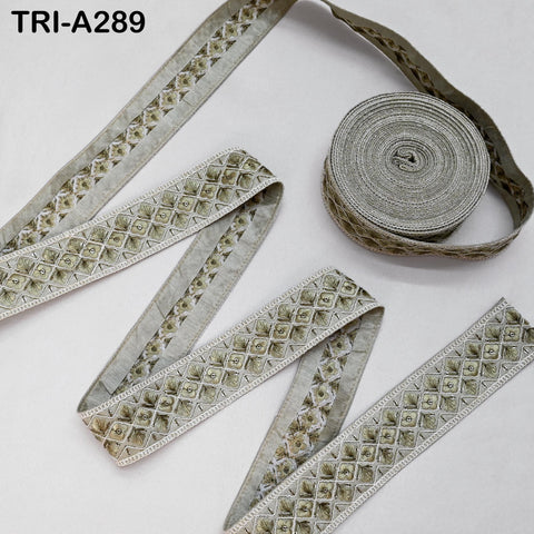 9 Yard Indian Embroidery Ribbons Fabric Trim Embellishments DIY Crafting Sewing Saree Indian Sari Border Embroidered Decorative Tapes 5cm