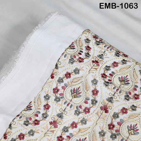 Indian Embroidery Fabric by the yard Embroidered Wedding Costumes Fabric Regency Reticules Victorian Handbags Marie Antoinette Junk Journals