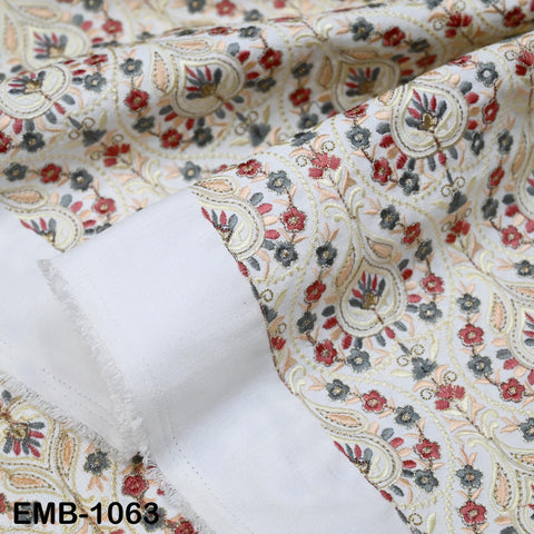 Indian Embroidery Fabric by the yard Embroidered Wedding Costumes Fabric Regency Reticules Victorian Handbags Marie Antoinette Junk Journals