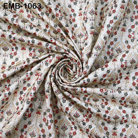 Indian Embroidery Fabric by the yard Embroidered Wedding Costumes Fabric Regency Reticules Victorian Handbags Marie Antoinette Junk Journals
