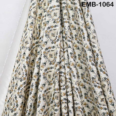 Indian Embroidery Fabric by the yard Embroidered Wedding Costumes Fabric Regency Reticules Victorian Handbags Marie Antoinette Junk Journals