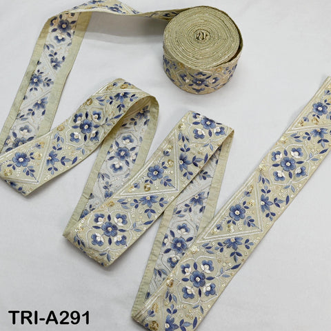 9 Yard White Embroidery Ribbons 6cm Indian Sari Border Embroidered Crafting Sewing Tablecloth Lampshade making Home Decor Costumes Trimming