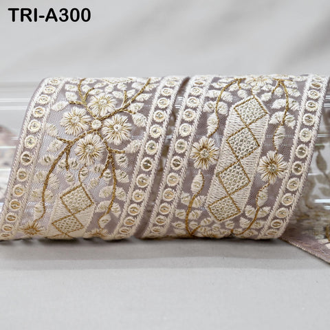 9 Yard Embroidery Fabric 6CM Trim Dresses Sewing Indian Embellishments DIY Crafting Wear Saree Sari Border Embroidered Ribbon Dress Costumes