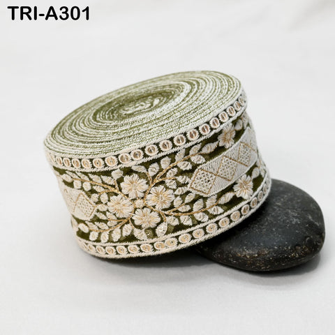 9 Yard Embroidery Fabric 6CM Trim Dresses Sewing Indian Embellishments DIY Crafting Wear Saree Sari Border Embroidered Ribbon Dress Costumes