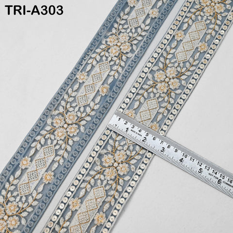 9 Yard Embroidery Fabric 6cm Trim Dresses Sewing Indian Embellishments DIY Crafting Wear Saree Sari Border Embroidered Ribbon Dress Costumes
