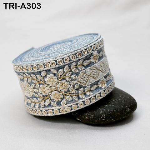 9 Yard Embroidery Fabric 6cm Trim Dresses Sewing Indian Embellishments DIY Crafting Wear Saree Sari Border Embroidered Ribbon Dress Costumes