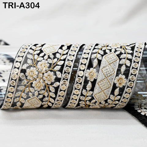 9 Yard Embroidery Fabric 6cm Trim Dresses Sewing Indian Embellishments DIY Crafting Wear Saree Sari Border Embroidered Ribbon Dress Costumes