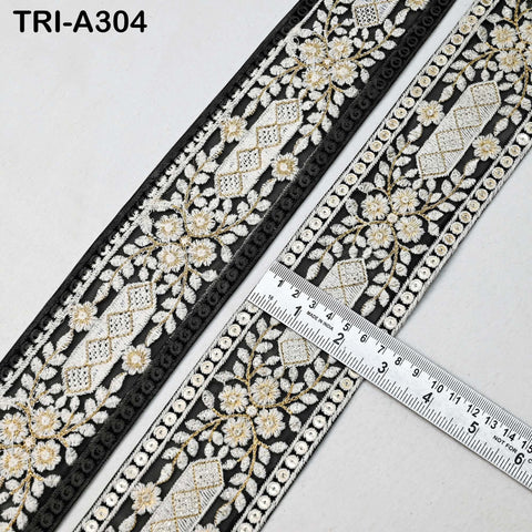 9 Yard Embroidery Fabric 6cm Trim Dresses Sewing Indian Embellishments DIY Crafting Wear Saree Sari Border Embroidered Ribbon Dress Costumes