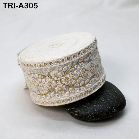 9 Yard Embroidery Fabric 6cm Trim Dresses Sewing Indian Embellishments DIY Crafting Wear Saree Sari Border Embroidered Ribbon Dress Costumes