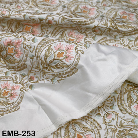 Embroidered Fabric by the yard Sewing DIY Crafting Indian Embroidery Wedding Dress Costumes Dolls Bags Cushion Covers Table Runners Blouses