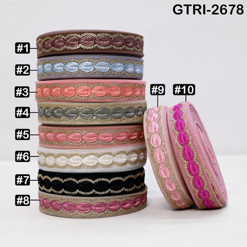 9 Yard 3cm Embroidery Ribbon for Kids Crafting Sewing Costumes Dog Collar Tote Bags, Lampshades, Holidays Decor Embroidered Embellishment