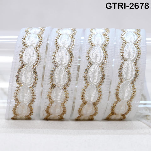 9 Yard 3cm Embroidery Ribbon for Kids Crafting Sewing Costumes Dog Collar Tote Bags, Lampshades, Holidays Decor Embroidered Embellishment