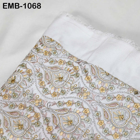 Indian Embroidery Fabric by the yard Embroidered Wedding Costumes Fabric Regency Reticules Victorian Handbags Marie Antoinette Junk Journals