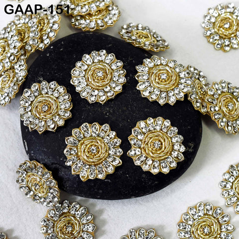 40 Indian Applique Patches Sewing Handmade Patch Zardozi Bridal Handcrafted Bridal Embellish Headband DIY Crafting Home Decor Cushion Covers